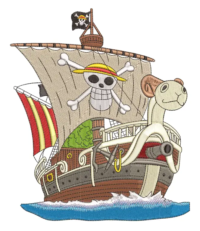 Kapal ikonik Going Merry dalam perjalanan petualangan Gambar kapal Going Merry