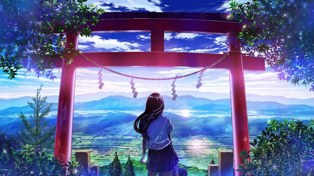 Pemandangan anime khas Jepang Gambar pemandangan anime Jepang yang indah