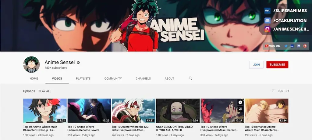 Anime di YouTube Gambar cuplikan video anime di YouTube