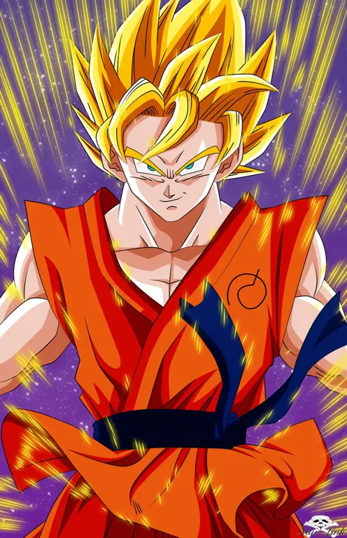 Goku dalam bentuk Super Saiyan Gambar Goku Super Saiyan