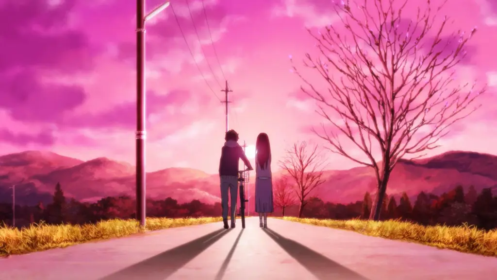 Pemandangan yang mendukung cerita cinta Pemandangan indah dalam film anime romantis
